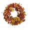 32" Oak Leaf, Berries & Pumpkin Artificial Autumn Wreath